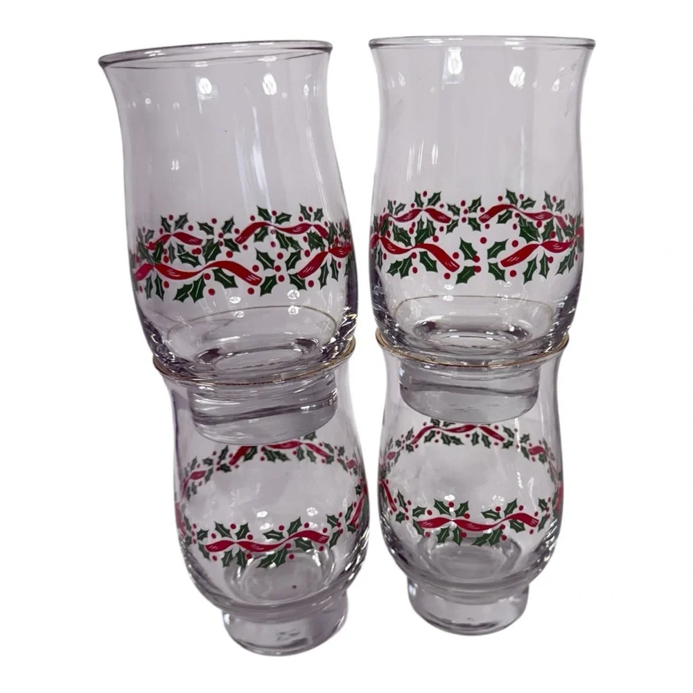 Christmas Holly‎ Vintage Glasses